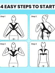 1pc Adjustable Back Support, Posture Corrector Suitable For Men And Women, Provides Support For Mid-Back, Upper Back, Neck, Shoulders, Clavicle - Posture Training Brace For Sports