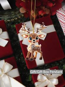 5pcs Christmas Reindeer Decoration - Cute Reindeer Design, Suitable For Festive Decorations On Many Occasions, Suitable For Christmas Trees And Cars, Christmas Decorations, Christmas Tree Decorations, Home Decorations - Multicolor - View 4