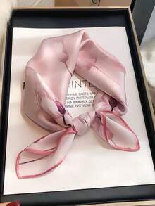 1 件花卉印花女士头巾，精致围巾头巾 - 粉色 - 查看 6