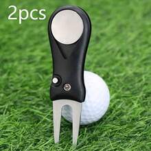 高品质高尔夫球标志工具：带磁性支架的不锈钢球标志 - 耐用便携式高尔夫户外配件