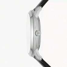 Fossil Reloj de cuarzo multifunción para hombre Neutra Moonphase, esfera blanca, correa marrón oscuro, estilo de negocios. FS5905