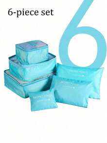 6pcs Large Capacity Portable High-Quality Travel Luggage Packing Cube, Suitcase, Clothing Storage Bag, Folding Organizer Bag, Shoe Bag, Underwear Bag, Travel Essentials, Travel Backpack, Travel Bag, Luggage, Travel Equipment, Back-To-School Moving Bag Organizer Bag