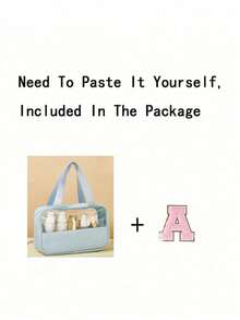 1pc Transparent PVC Makeup Organizer Bag, Letter Pattern, Waterproof & Portable, Plush Letter Zipper Design, Minimalist Style, Customizable Letter Stickers, Women's Travel Toiletry Bag, Bathroom Letter Combination Toiletry Bag (Letter A~Z), Gift For Mom, Beach Bag, Beach Essential, Beach Towel Storage Bag, Beach Accessories, Beach Supplies, Holiday Bag, Essential For Autumn/Winter Vacation, Valentine's Day Gift,Pouch,Makeup Pouch,Travel Essential - Multicolor - View 12