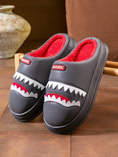 CYFMYD Pantofole da casa carine per uomo, divertenti piattaforme in pelle PU, scarpe interne calde, con memory foam, antiscivolo, pantofole da coppia, per uomo e donna