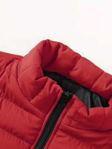 男士冬季加厚羽绒背心，加厚保暖背心，休闲无袖保暖加厚羽绒背心外套 - 紅色 - 查看 7