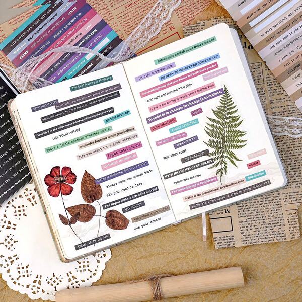 60pcs Small Talk Stickers Vintage Text Stickers For Scrapbooking DIY Diary