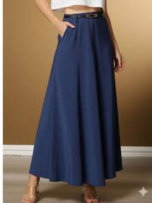 Simple Elegant With Belt Button Pocket Wedding - Màu xanh hải quân - Xem 1