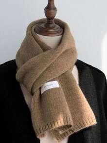 1 Peça Lenço Grosso e Quente de Tricô Liso para Mulheres, Decoração de Aquecedor de Pescoço, Adequado como Acessório de Inverno para Mulheres