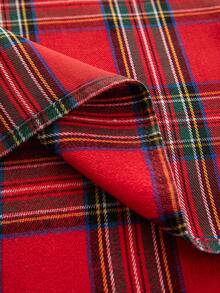 1pc Red Plaid Square Tablecloth, Farmhouse Style Dining Table Cover, Polyester Material, Suitable For Kitchen, Dining Room And Christmas Decoration