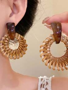 1 Pair Bohemian Style Earrings, Summer Beach Ins Earrings, Suitable For Wedding, Music Festival, Daily, Vacation, Party Wear For Women