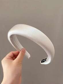 1pc Women's Elegant Satin Wide-Banded Headband, High Crown Pressure Hair Accessory, Suitable For Dresses, Daily Outfits, Bohemian Elegant Hair Decoration, Hair Band, Hair Hoop