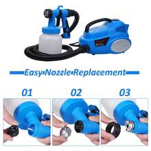 600W 800ml HVLP Electric Paint Spray Machine 30000 RPM Speed, at Max Speed 1000ML/Min Flow Controlled 1.5M Hose Shoulder Strap Funnel - Tipo de Enchufe A USA (110-127V) - Ver 2