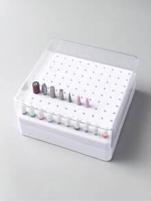 FULL BEAUTY 100孔白色空美甲钻头收纳盒磨光头钻头架展示架美甲钻头收纳盒塑料美甲架美甲用品 - 彩色 - 查看 6
