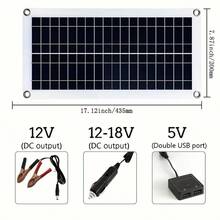 Outdoor RV Solar Panel 30W, Portable Solar Panel Kit 12V 18V 5V USB Charging Interface Solar Panel With Controller Solar Cell For Mobile Phone RV Car