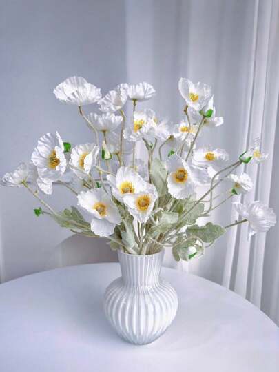 1/3/5 unidades de Amapola artificial, de 59 cm de largo, con 4 flores, de estilo simple y moderno, se puede doblar y no se desvanece - Usado para decoración de pared con flores DIY, diseño de escenarios, arreglos florales en jarrones para sala de estar y dormitorio, decoración de bodas y fiestas, relleno de escritorio. Decoración de hojas de otoño y primavera, decoración del hogar, decoración de cocina, decoración de bodas, decoración de mesa, centros de mesa, decoración de oficina, decoración de jardín, decoración exterior