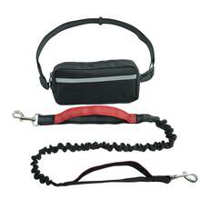 Guia de Corrida para Animais de Estimação com Pochete, Guia Retrátil Multifuncional para Cães, Guia de Cão Sem Mãos, Guia de Cintura com Absorção de Choque para Passeio, Corrida, Caminhada, Cinto Ajustável com Pochete e Alça, Cinto de Corrida Reflexivo para Cães Pequenos, Médios e Grandes