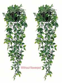 1 件人造曼陀罗绿植，耐用人造塑料绿植藤蔓，悬挂人造绿植藤蔓，室内/室外房间、庭院、办公桌装饰、家居装饰、婚礼/生日装饰、浴室/客厅/阳台/窗台/庭院装饰 - 不含容器