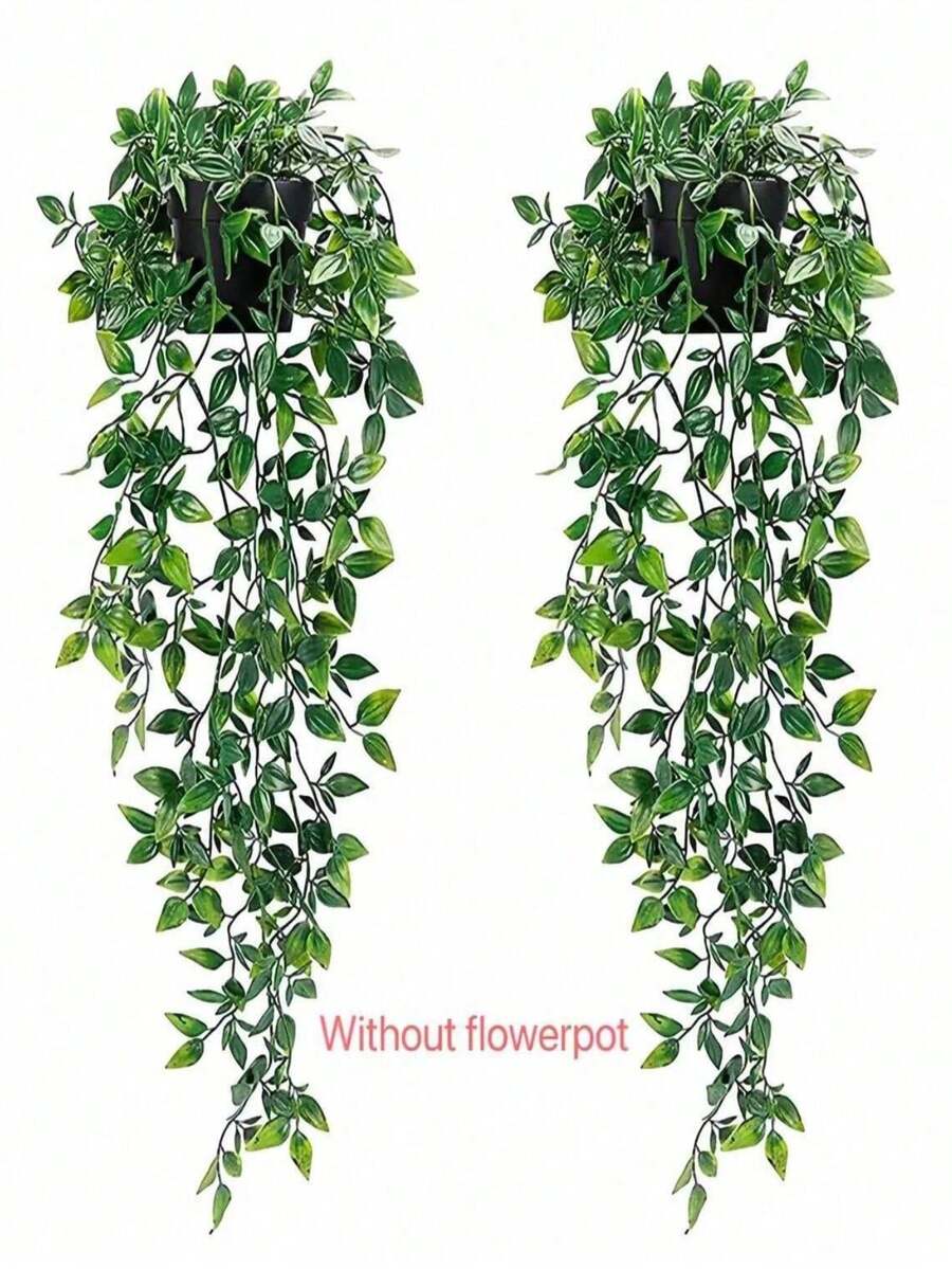1 件人造曼陀罗绿植，耐用人造塑料绿植藤蔓，悬挂人造绿植藤蔓，室内/室外房间、庭院、办公桌装饰、家居装饰、婚礼/生日装饰、浴室/客厅/阳台/窗台/庭院装饰 - 不含容器