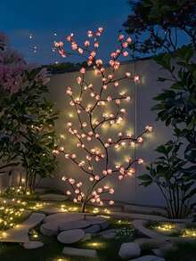 1pc 2.3m-144LED Cherry Blossom Tree Vine Light - 8 Flashing Modes, USB Powered, DIY Flexible, Suitable For Home Decor/Living Room/Fairy Garden/Room Decoration/Wall Decor/Yard/Holiday Party/Game Room/Office - Multicolor - View 8