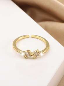 1pc Fashionable Zirconia Big Rhinestone Ring For Women's Daily Wear