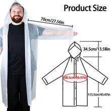 2pcs Black/White Adult Long Rain Jacket With Hat: Suitable For Outdoor Activities Such As Hiking, Fishing, And Rock Climbing - 白色 - 查看 2