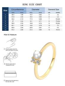 Charm-In 1 pieza Anillo de piedra de circonita geométrica de latón chapado en oro de 18K con estilo minimalista y de moda, disponible en múltiples tallas, adecuado como regalo para amigos, familiares y ocasiones especiales
