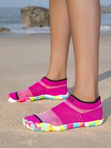ZVB Couples Water Shoes Suitable For Barefoot Lovers, Soft-Soled Women's Beach Shoes For Swimming, Diving, Outdoor Quick-Drying Summer Sandals, Fishing Water Shoes, Non-Slip Breathable Wading Shoes - 玫紅色 - 查看 5