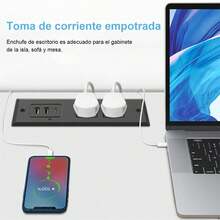 US Standard Socket Office Kitchen Concealed Power Socket Embedded Intelligent Socket - Negro - Ver 3