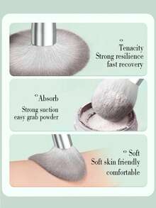 mulynsie Juego de 14 piezas de brochas de maquillaje profesionales de color verde oscuro de lujo - Cerdas de nailon hipoalergénicas, mangos de ABS, brochas para palma para todo tipo de piel, set profesional y para principiantes