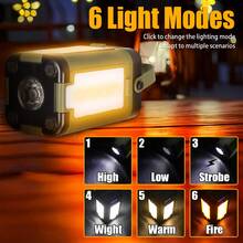 1PC Solar Outdoor Portable Camping Light Solar Charging Foldable Power Bank Intelligent Display Portable Hanging Tent Light, Camping Equipment - Multicolor - View 6
