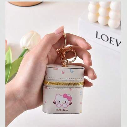 Sanrio 1 Pieza / Sanrio / Diosa / Creatividad / Mini / Dibujos Animados / Varios / Moda / Bolsa Pequeña Gruesa de PU / Bolsillo con Cremallera / Llavero / Almacenamiento de Cambio / Cable de Datos / Auriculares
