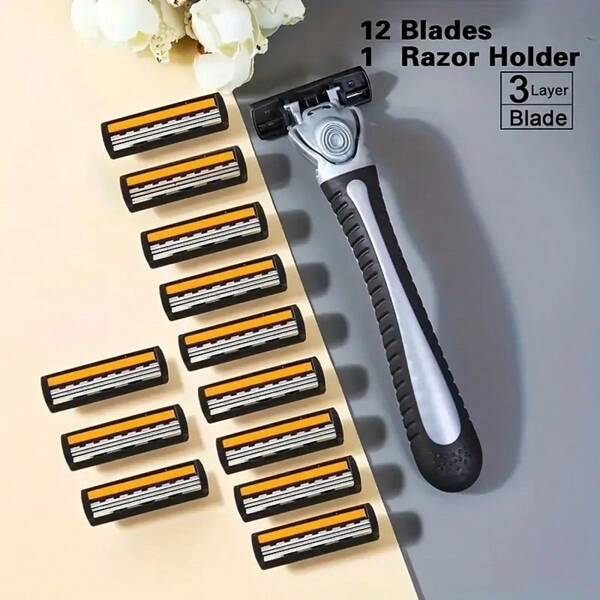 3-Layer Stainless Steel Safety Razor Blades For Men - Replaceable For Smooth Shaves