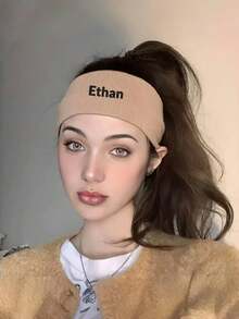 1pc Customized Embroidered Text Sports Headband, Sweatband For Men & Women, Basketball, Running, Fitness, Yoga, New Design Moisture Wicking Headband, Christmas Gift - Multicolor - View 5