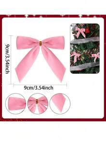 1/6/12个粉色小天鹅绒圣诞蝴蝶结，适用于圣诞树、花环、礼品包装、工艺品、婚礼、派对、扭结蝴蝶结，可用于糖果袋、烘焙食品袋、丝带蝴蝶结、圣诞树装饰、圣诞花环蝴蝶结装饰，适用于圣诞礼品包装、家居花环、栅栏、壁炉、婚礼派对装饰、家居装饰、圣诞装饰、房间装饰、冬季装饰 - JQ43 - 查看 7
