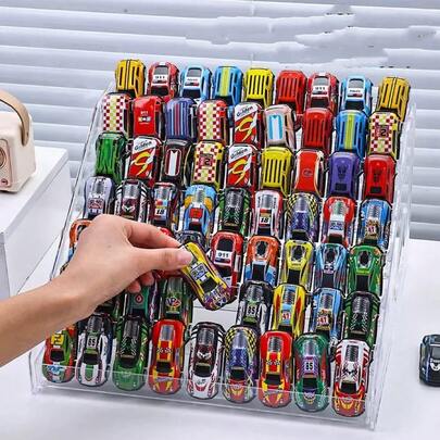 1 件多功能亚克力展示架，适用于玩具车、珠宝等 - 透明、多层收纳架，带多个隔间（展示架不包括玩具车）