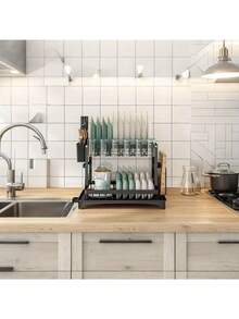 1 Piece (Only Bottom Drainage Tray) Durable Plastic Kitchen Sink Storage Tray And Clean Drainage Tray With Drainage Holes - Multifunctional Drainage Filter, Built-In Drainage Hole, No Manual Drainage Operation, Anti Clogging, Easy To Clean Sink Garbage Management Solution, Kitchen Countertop Utensil Drying Rack, Sink Storage Box