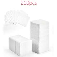 1000/500/400/200 片一次性无绒布心形卸妆垫、指甲油去除垫、柔软无纺布丙酮指甲油去除湿巾、无绒指甲凝胶湿巾、无水指甲护理产品，适用于女性和女孩日常美甲清洁和卸除 - 白色 - 查看 10