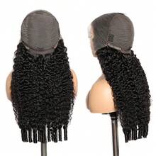 30 Inch  Burmese Curly Human Hair Wigs Curls 250 Density 13x4 Curly Lace Front Wigs Human Hair HD Transparent Lace Wig Pre Plucked 15A Burmese Virgin Human Hair Wigs For Women - Natural Black - 查看 7