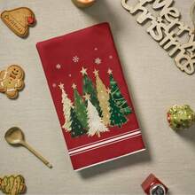 2 piezas Paños de cocina con diseño de árbol de Navidad y estrella, decoración rústica de copos de nieve, regalo de Navidad, súper suaves y absorbentes, paños de cocina para cocinar, hornear, té, trapos de platos, toallas de mano, decoración de cocina, regalo para vecinos, mamá, cumpleaños, regalo de inauguración de casa para amigos, accesorios de cocina, decoraciones, artículos esenciales para el hogar