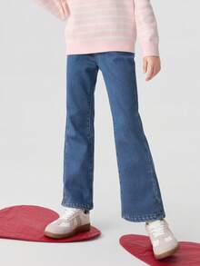 Balabala Mädchen Thermisch gefütterte Jeans, Winter warme ausgestellte Jeans, Stylisch