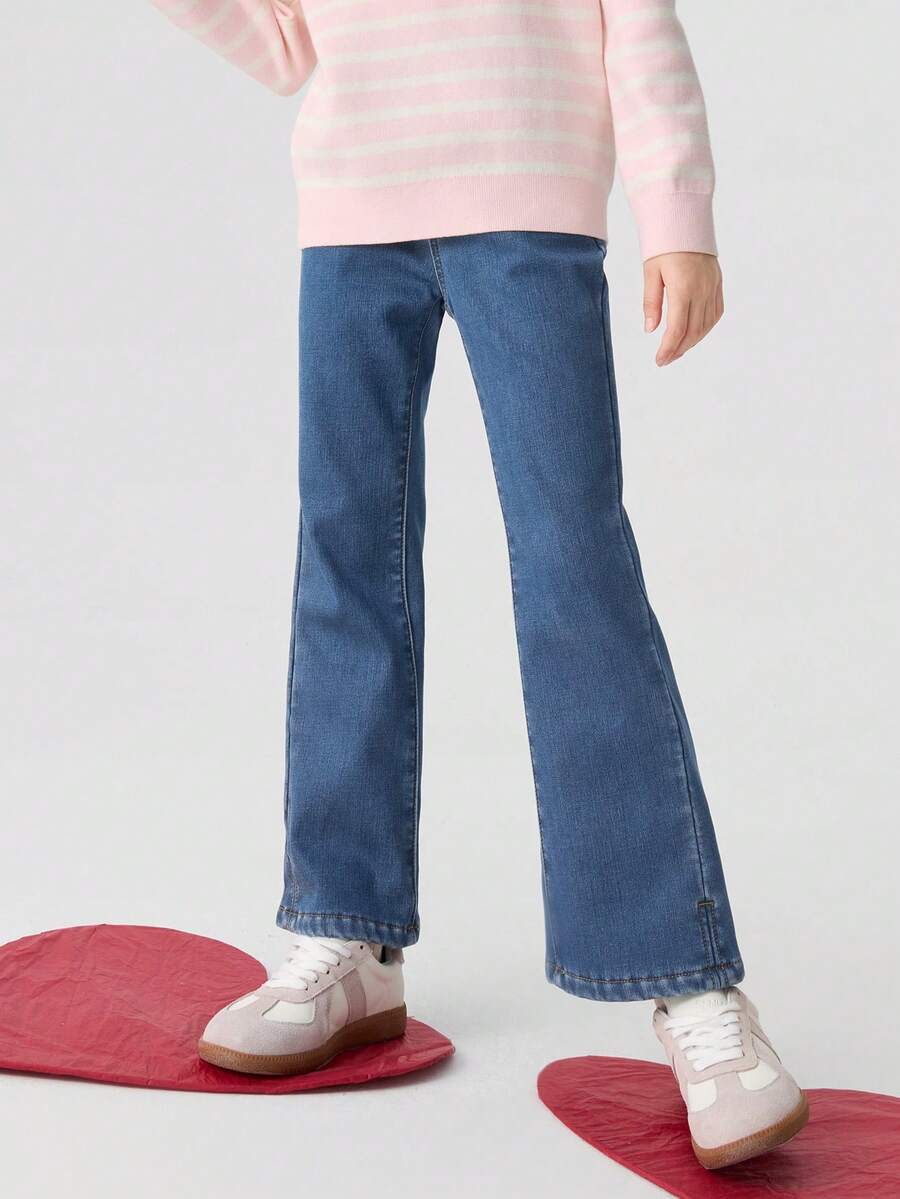 Balabala Mädchen Thermisch gefütterte Jeans, Winter warme ausgestellte Jeans, Stylisch