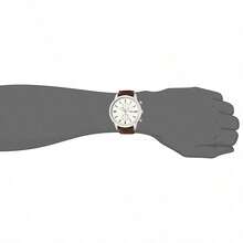 Fossil Reloj de cuarzo cronógrafo Townsman para hombres con correa de cuero, esfera blanca, disco clásico simple y atmosférico, esencial para el transporte, preferido por hombres elegantes, estilo de negocios y ocio, un regalo para el esposo, novio, como regalo de cumpleaños, regalo de aniversario. FS5350