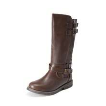 Girls Knee High Boots, Equestrian Style Fashion Boots For Toddler/Little Kid/Big Kid - 棕色 - 查看 4