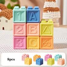 Blocchi per bambini, blocchi per bambini piccoli, giocattoli per impilare e costruire per bambini, 8/16/24/32 blocchi morbidi ed educativi - numeri, forme, blocchi per bambini per festa di nascità, colori, animali - One Two Squeeze - 6 mesi +, giocattoli per impilare per bambini da 1 a 3 anni, colore casuale, per la stagione back-to-school, Ognissanti, Natale