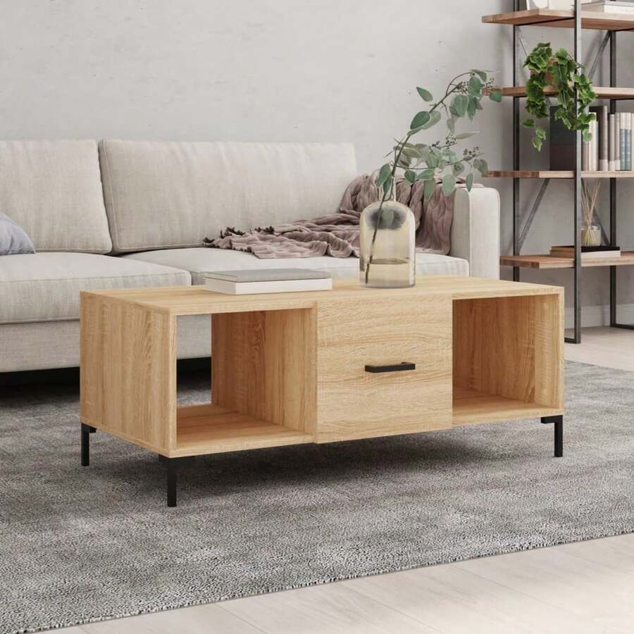 Coffee Table Sonoma Oak 102x50x40 Cm Engineered Wood - Brown - View 1
