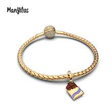 Manyilus Manyilus Original 1 Stück 925 Sterling Silber Anhänger Perlen Clips - mit Katzen Pfoten Abdruck, Oktopus, Delfin, Meeresschildkröte, Meeresfisch, Rose Herz Liebeswörter, Gitarre, Goldene Schokolade, Vierblättriges Kleeblatt, Hufeisen, Famas Hand Designs. Ein ausgezeichnetes Schmuckgeschenk für Familie, Freunde und Damen, ideal für Geburtstage, Valentinstag, Abschlusszeit, Strandaccessoires und Freundschaftstag.