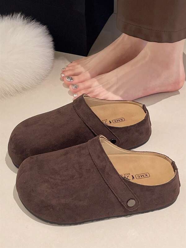 2025 Nuove Sandali Infradito Piatti Estivi da Donna alla Moda, Sandali Casual da Spiaggia Retrò con Fibbia, Ciabatte da Casa con Suola Spessa e Slip-On