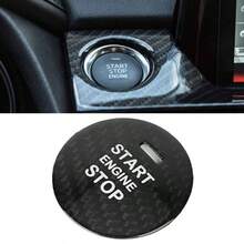 - Pegatina para botn de encendido, modificacin de coche, fibra de carbono, cubierta para negro - inicial - Ver 3