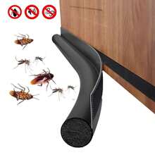 Vmingo Tira Guardapolvo Puerta Impermeable Adhesivo Burlete Aislar. - Negro - Ver 2