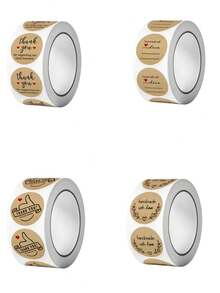 500 st presentförpackningsklistermärken "Handgjorda med kärlek" - Kaki - Visa 12